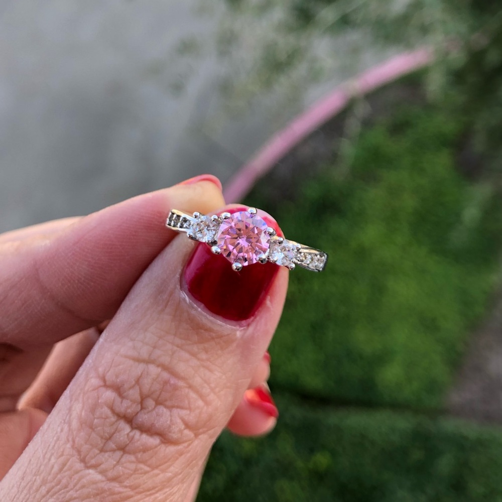 Sterling Silver coated with cubic zirconia